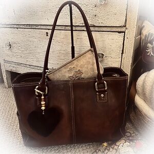 Vintage Fossil Carryall Work Tote Bag